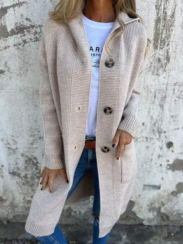 Cardigan Femme Mi-Long à Poches