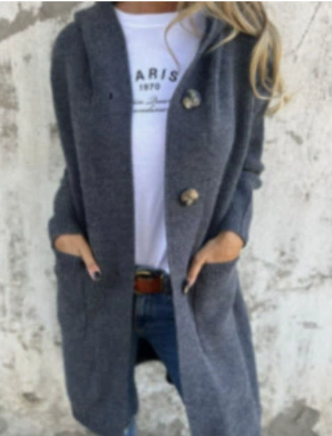 Cardigan Femme Mi-Long à Poches