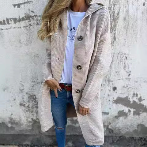 Cardigan Femme Mi-Long à Poches