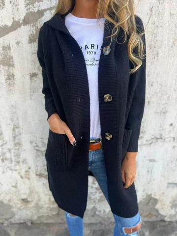 Cardigan Femme Mi-Long à Poches