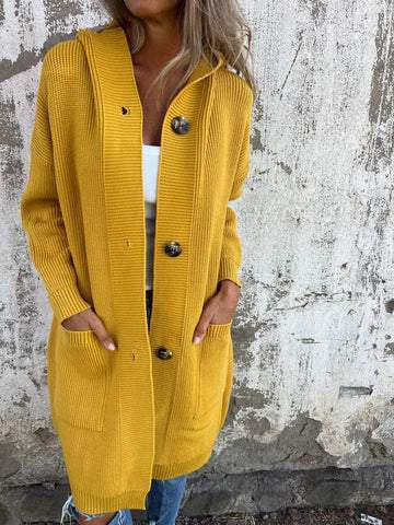 Cardigan Femme Mi-Long à Poches