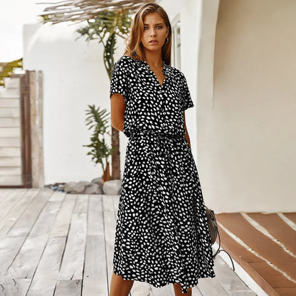 Robe Chemise Élégance Graphique