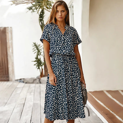 Robe Chemise Élégance Graphique