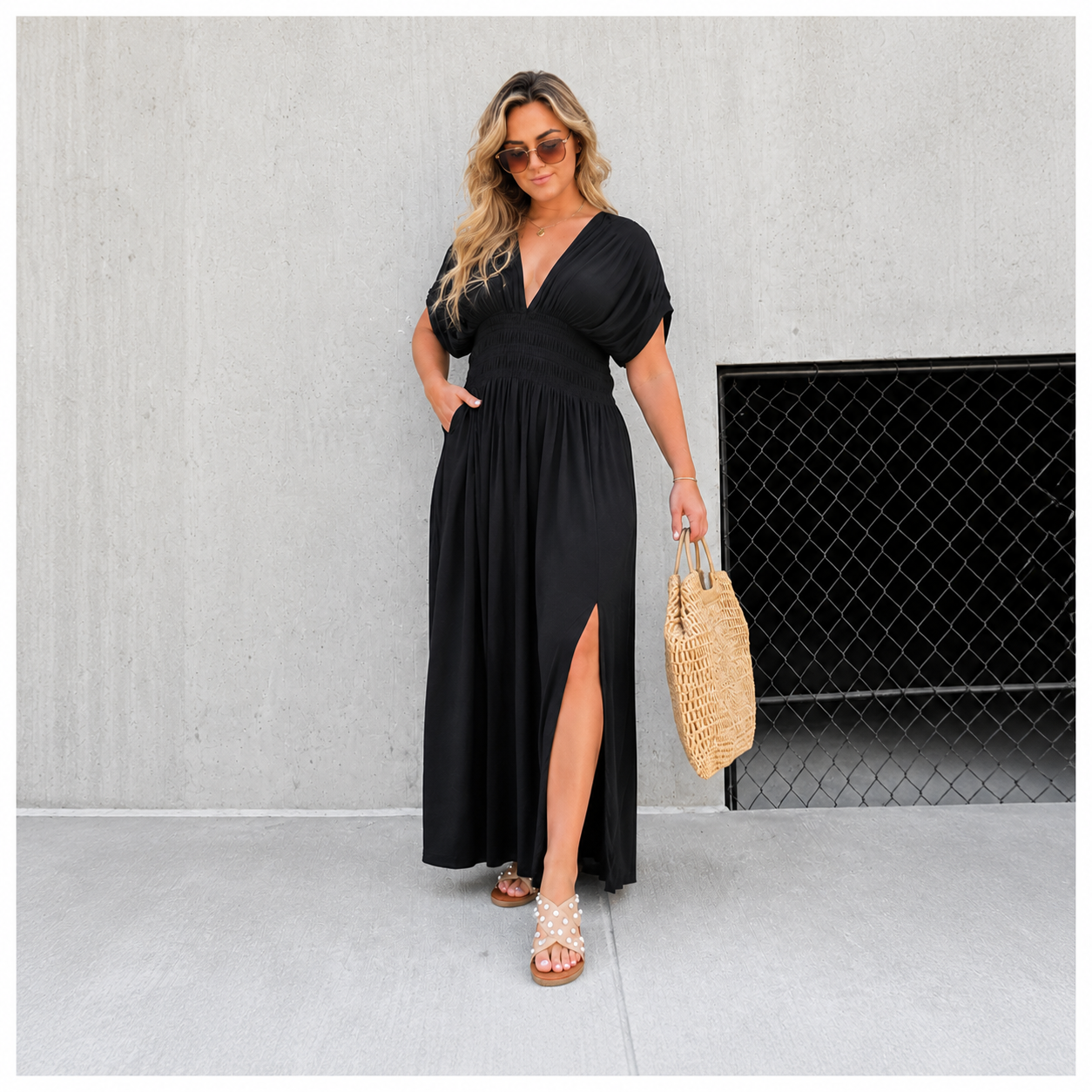 Robe Longue Élégance Ceinturée