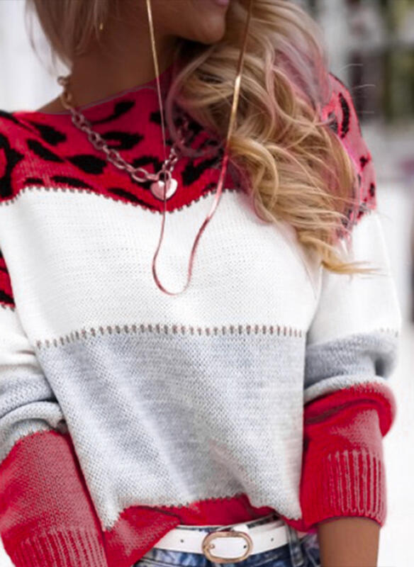 Pull Femme Bicolore Léopard