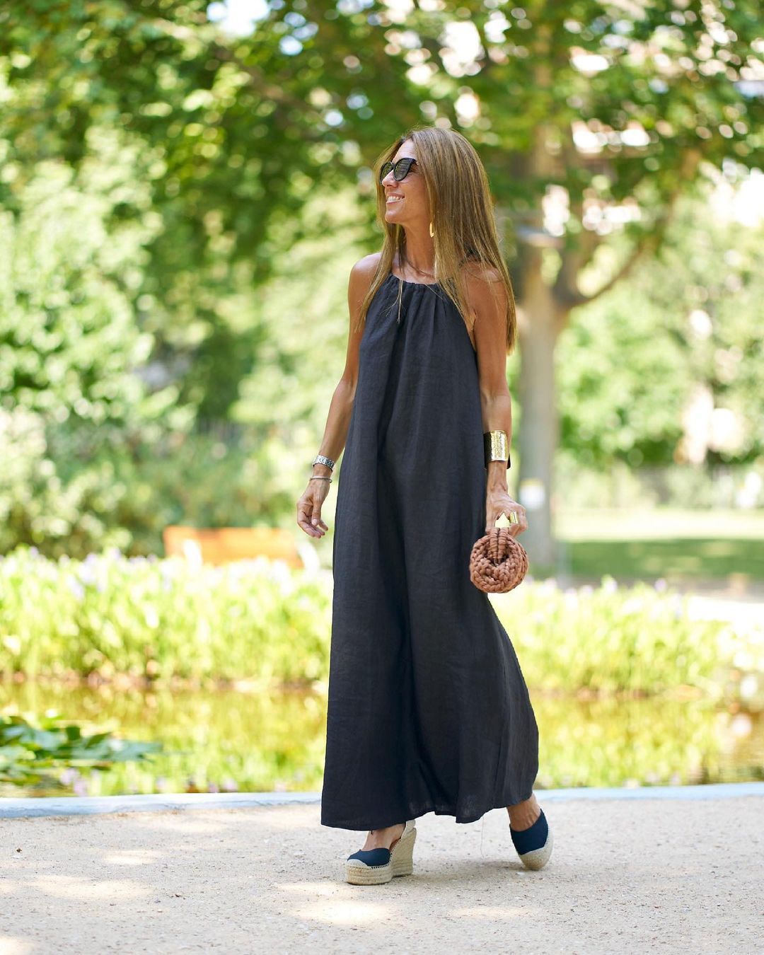 Robe Lin-Coton à Col Halter