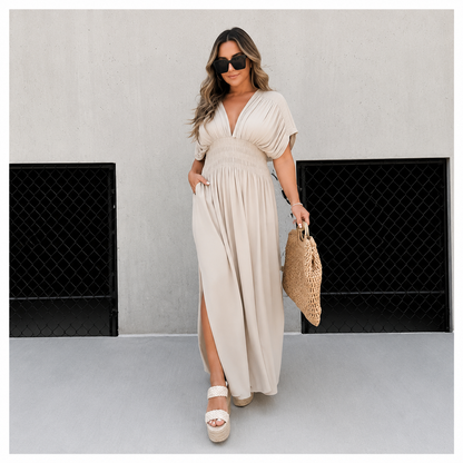 Robe Longue Élégance Ceinturée