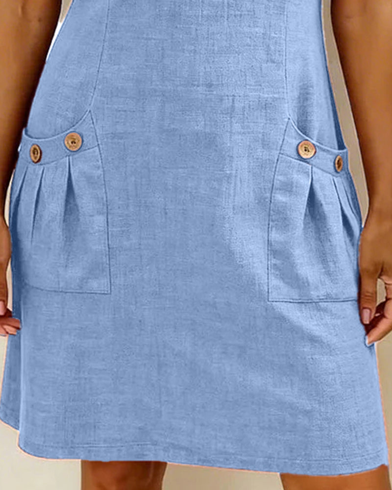 Robe Casual Chic à Zip et Poches