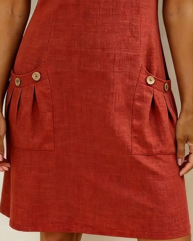 Robe Casual Chic à Zip et Poches