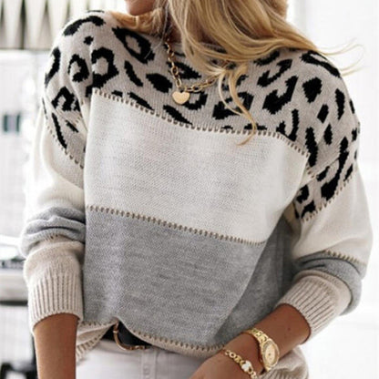 Pull Femme Bicolore Léopard
