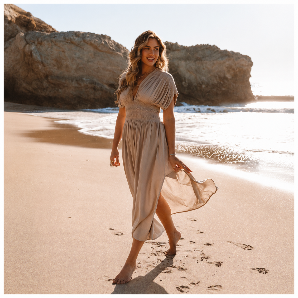 Robe Longue Élégance Ceinturée