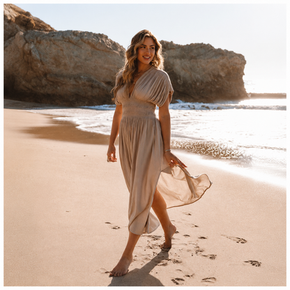 Robe Longue Élégance Ceinturée