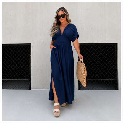 Robe Longue Élégance Ceinturée